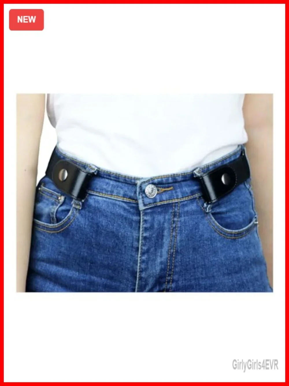 Invisible Elastic Belt No Buckle Stretch Belt for Jeans